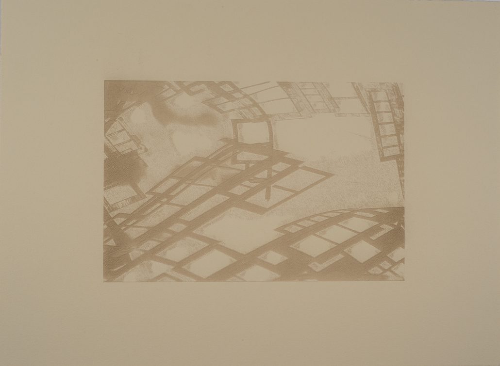 A picture of an image with the shadows cast on it.
