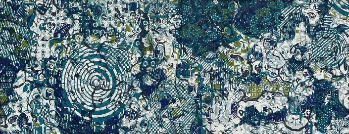 A close up of the surface of water